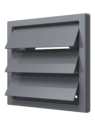 Выход стенной КФ фланец D150/160 жалюзи 190х190 ASA Gray ERA